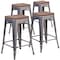 Flash Furniture Clear Backless Metal Stool, 24", PK4 4-XU-DG-TP0004-24-WD-GG - alternate 3